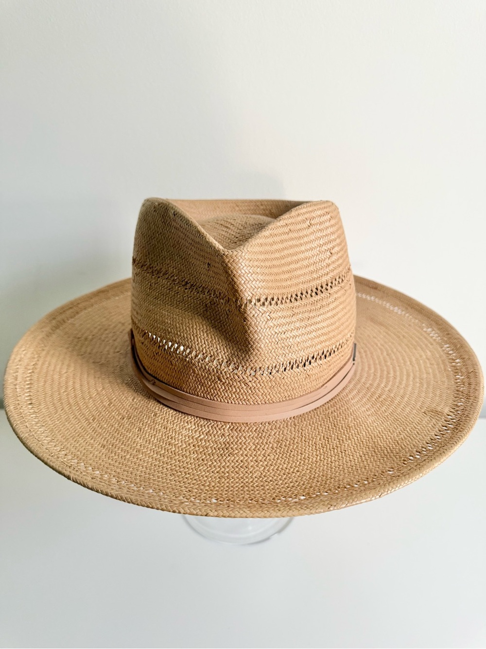 Gigi Pip Arlo Rancher Fedora Straw Hat In Honey Boho Summer Beach Size 57 - Picture 11 of 16